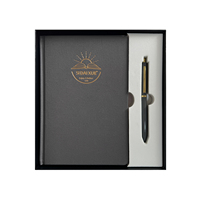 Carnet de notes de luxe en tissu rigide avec logo personnalisé estampé à chaud, agenda quotidien avec boîte cadeau et stylo métallique pour cadeau d'affaires