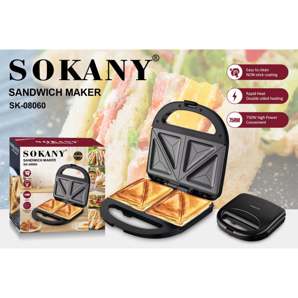 08060 เครื่องทำแซนวิช (แผงควบคุมไม่สามารถเปลี่ยนได้)