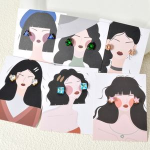 Bijoux en acier inoxydable 304/316L de mode en gros, plaqués or 18 carats, zircone colorée, forme personnalisée, boucles d'oreilles pendantes pour femmes - Product Image 6