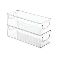 Organisateur de fruits empilable transparent en plastique avec poignées pour la cuisine