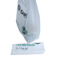 Emballage en plastique bio écologique sac à provisions t-shirt supermarché sac biodégradable poly sac compostable