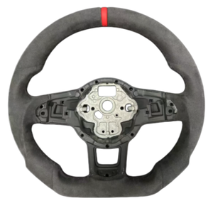 Volante Personalizado Completamente Recubierto en Alcántara para <span class=keywords><strong>Volkswagen</strong></span> CC Magotan Golf 6 7 R MK6 MK7 MK7.5 Polo Tiguan Passat GTI VW Bora <span class=keywords><strong>Caddy</strong></span> - Product Image 1