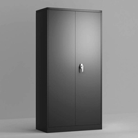 Gabinete de Almacenamiento Metálico Moderno y Resistente para Garaje, con Cerradura y 4 Estantes Ajustables
