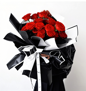 Envoltura de ramo blanco y negro, marco impermeable grueso, acabado mate, regalo de flores coreanas, Material de embalaje, floristas - Product Image 1