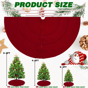 High Quality Red White Knitted Christmas <b>Tree</b> <b>Skirts</b> for Christmas Home Festive Decorative Holiday Decor - Product Image 3
