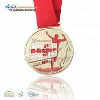 Médailles de sport personnalisées en alliage de zinc pour marathon et course à pied avec cordon en tissu