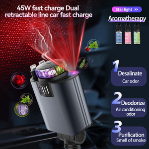 ที่ชาร์จในรถยนต์แบบเร็ว 5 in 1 USB C PD พร้อมเครื่องกระจายกลิ่นหอมและไฟสร้างบรรยากาศรูปดาว - Product Image 5