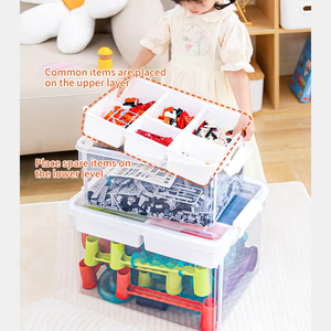 Lớn rõ ràng lưu trữ <span class=keywords><strong>container</strong></span> với có thể tháo rời khay thiết kế hiện đại Hot Bán nhựa tổ chức cho xây dựng khối đồ chơi - Product Image 3
