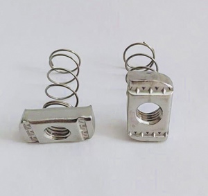 Tuercas de Resorte para Canal de Soporte de Acero Inoxidable SS 304 316, Tuerca Cuadrada M8 - Product Image 2