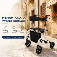 Déambulateur pliant léger avec siège et sac de rangement, 4 roues, OEM ODM, pour personnes âgées, directement de l'usine