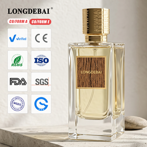 Envase Cosmético, Botella de Perfume Cuadrada, Transparente, Rectangular, Vacía, de 30ml, 50ml, 100ml, de Vidrio, con Tapa Zamac - Product Image 1