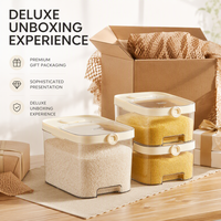 Contenedor de Almacenamiento de Granos Compacto para Cocina, Diseño de Presión, a Prueba de Insectos y Humedad