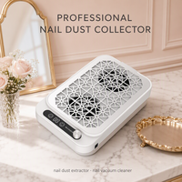 Collecteur de poussière d'ongles professionnel avec 2 ventilateurs à turbine sans balais, aspiration puissante, déflecteur magnétique pour techniciens en manucure