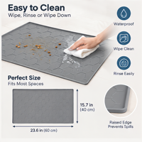 Tapis pour animaux de compagnie en silicone personnalisé, antidérapant, imperméable, résistant aux rayures, tapis pour litière de chat, facile à nettoyer, anti-déversement, OEM ODM