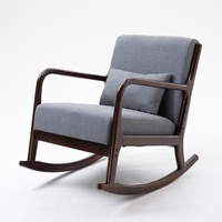 JIAMUJIA Fauteuil inclinable en bois massif pour balcon, chaise longue paresseuse, canapé à bascule pour appartement et villa, salon, maison, loisirs