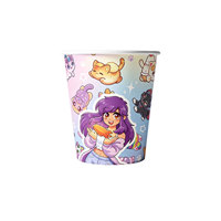 Nouvel ensemble de vaisselle pour fête d'anniversaire sur le thème des chats, assiettes en papier imprimées de dessins animés, bannière à insérer - Style minimaliste moderne