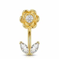 Ensemble de bijoux de piercing pour nombril en acier inoxydable de qualité chirurgicale, recommandé pour l'exportation, comprenant un anneau et un clou de nombril, pour un look tendance