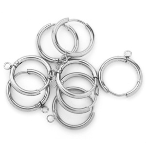 Aros de acero inoxidable para pendientes, 10 mm, 12 mm, alambre redondo, accesorios de joyería DIY para la fabricación de pendientes, accesorios unisex. - Product Image 1