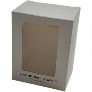 Scatola di sapone pieghevole con logo personalizzato con finestra quadrata personalizzata - Product Image 1