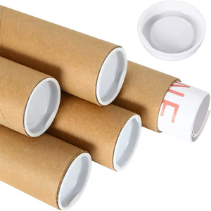 Chất lượng cao Nâu sinh thái Kraft gửi thư hộp giấy ống tùy chỉnh trắng Vận chuyển Craft ống giấy bao bì - Product Image 5