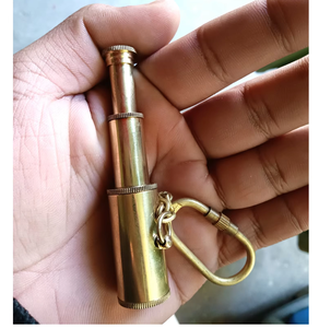 พวงกุญแจกล้องโทรทรรศน์พกพาทำจากทองเหลืองโบราณงานฝีมือสำหรับการผจญภัยกลางแจ้งงานฝีมือโลหะพร้อมกระจกสำหรับประเภท - Product Image 4