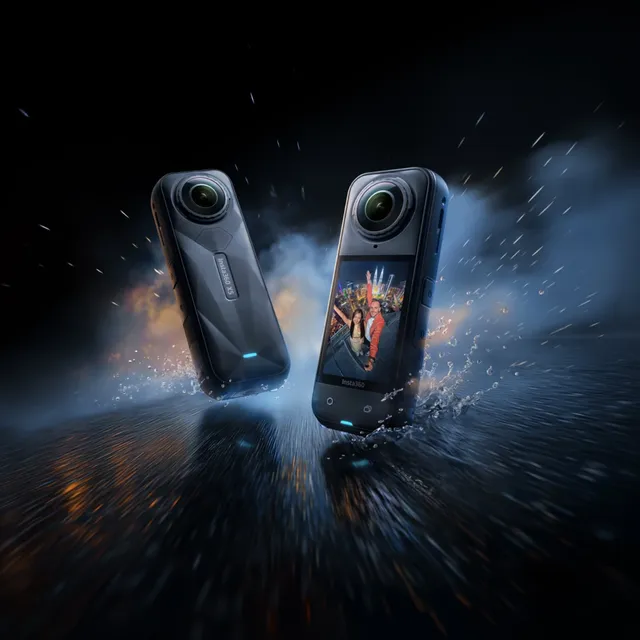 Insta360 X5 360 Action Camera 2025 New Launch Replaceable Lenses Triple AI Chip Superior Low Light 185 Mins Run Life