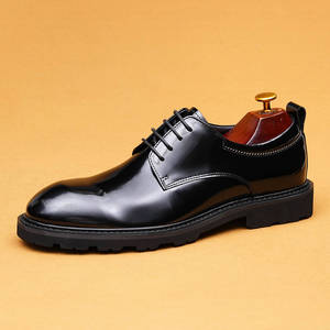 Chaussures derby en cuir poli pour hommes, nouveau style 2026, style anglais épuré, pour marié ou tenue décontractée professionnelle, à semelle épaisse - Product Image 6