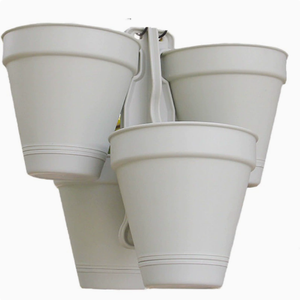 <span class=keywords><strong>Pot</strong></span> <span class=keywords><strong>suspendu</strong></span> circulaire épais de grand diamètre en résine Green Ivy, style ferme, avec trou de drainage et plateau intégré - Product Image 5