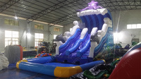 Glissière d'eau gonflable double de 18 pieds ou glissière d'eau gonflable de qualité commerciale sur mesure avec piscine pour enfants
