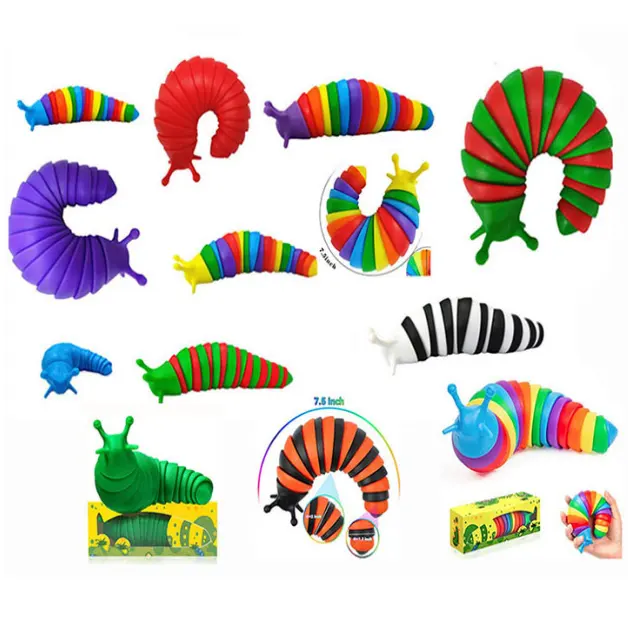 hot selling idger slug anti-stress decompression caterpillar Inchworm articulated stretch slug fidget toys