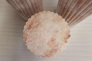 Newstar เรียบง่ายสีชมพูทรงกลมครีมกุหลาบหินอ่อนธรรมชาติหินลูกบาศก์โต๊ะข้างเสา <span class=keywords><strong>Rosetta</strong></span> - Product Image 5