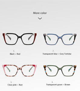 2024 vente en gros de nouvelles lunettes anti-bleu mode Anti lumière bleue composition multicolore monture de lunettes en acétate logo personnalisé pour les femmes - Product Image 5