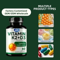 Cápsulas Blandas de Vitamina K2 D3 OEM/ODM, Favorecen la Salud de los Huesos, los Dientes y la Función Inmunitaria en Adultos