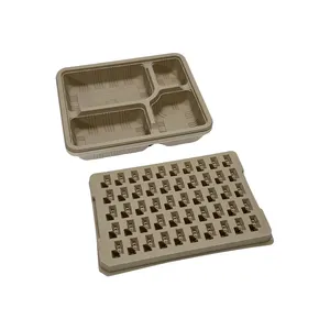 Eco friendly Disposable Molded Paper Pulp Packaging Box for Food, Lunch Box