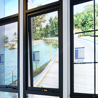 Ventana de Aluminio Moderna con Aislamiento Térmico, Color Negro Mate, Tipo Horizontal, para Dormitorio, Villa o Vista al Mar
