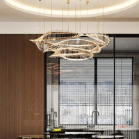 Lustre LED RGB en acrylique haut de gamme personnalisé, gradation DALI, IRC 95, lampe moderne de luxe créative pour hôtel, restaurant, décoration intérieure