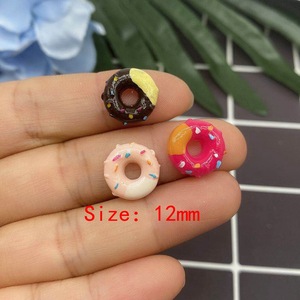 100 pièces/sac 12MM <span class=keywords><strong>beignet</strong></span> Flatback résine breloques pour Slime Mobile étui porte-clés bricolage artisanat décoration - Product Image 2