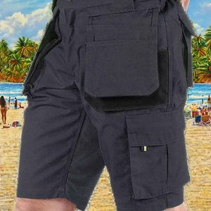 Best Quality 100% Cotton Casual Elastic Waist Breathable Quick Dry Cargo Shorts for Men Summer Green OEM Premium Shorts - Product Image 2