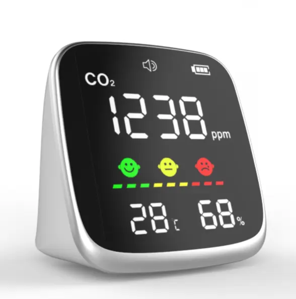 Système de CO2 intérieur avec chargeur USB Détecteur de compteur de gaz NDIR Surveillance de la température et de l'humidité