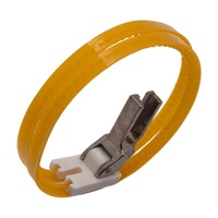 Pied presseur à rouleaux en plastique jaune professionnel T35 TRF118 - Rouleau à double roue pour machine à coudre en cuir
