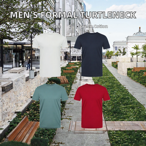 Camiseta de Manga Corta para Hombre, Cuello Redondo, Color Rojo Sólido, Corte Regular, Tejido Liso - Product Image 2