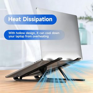 Laptop Stands 13-levels Adjustable Laptop Stand ABS Adjustable <b>Riser</b> Laptop Holder for <b>Desk</b> With Side Phone Holder - Product Image 2