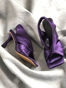 <span class=keywords><strong>Sandalias</strong></span> de tacón alto para mujer, zapatos de seda hechos a mano, OEM y ODM, verano <span class=keywords><strong>2021</strong></span> - Product Image 2