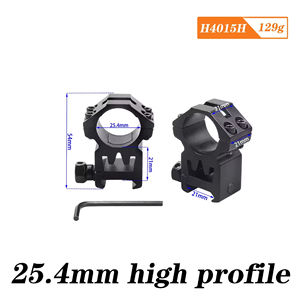 Anneaux de montage de lunette tactique classiques de 30 mm (25,4 mm, 1 pouce) à profil haut en alliage d'aluminium durable pour les sports de plein air - Product Image 4