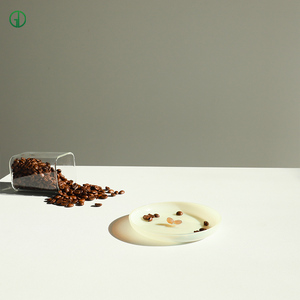 Piatto per Insalata in Vetro Borosilicato Colorato, Design Creativo a Chicco di Caffè, Lavabile in Lavastoviglie, Resistente al Calore, per Uso Alimentare, per Biscotti - Product Image 4