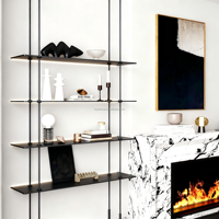 Étagères en métal, étagère contemporaine de designer, suspendue, du sol au plafond, avec accessoires pour bureau, chambre à coucher, villa, hôtel