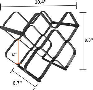 Casier à vin mural 6 bouteilles pour meubles de maison étagère de rangement pour le vin avec emballage de vente par correspondance - Product Image 2
