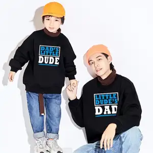 Matching Long Sleeves Outfits Hot Sale Family Casual Clothing Shirts T-Shirt Parent-child Outfits Wholesale Daddy and Me