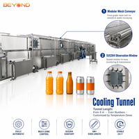 Tunnel de refroidissement automatique par pulvérisation de 6 à 24 mètres pour la zone de refroidissement des bouteilles de jus remplis à chaud
