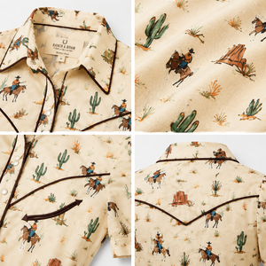 Country Western <b>Shirts</b> <b>For</b> <b>Women</b> <b>Cowboy</b> Print Short Sleeve Piped Yoke Pearl Snap Casual Rodeo Cowgirl Blouse - Product Image 3